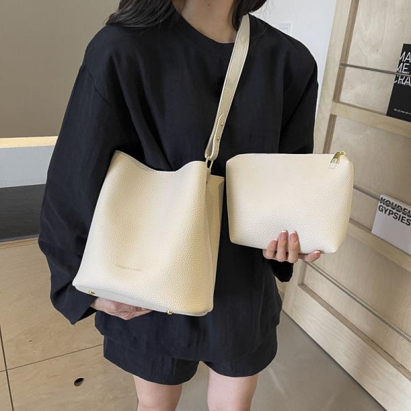 Casual Crossbody Bucket Bag with Two Large Wallets Stylish for Women