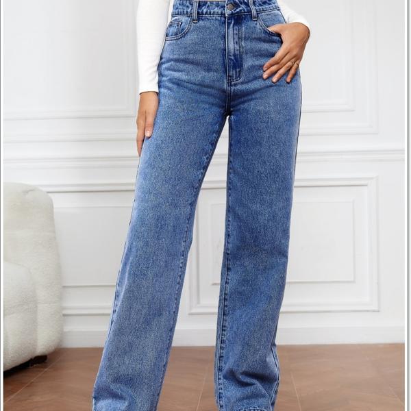 Elegant Long Straight Women's Jeans