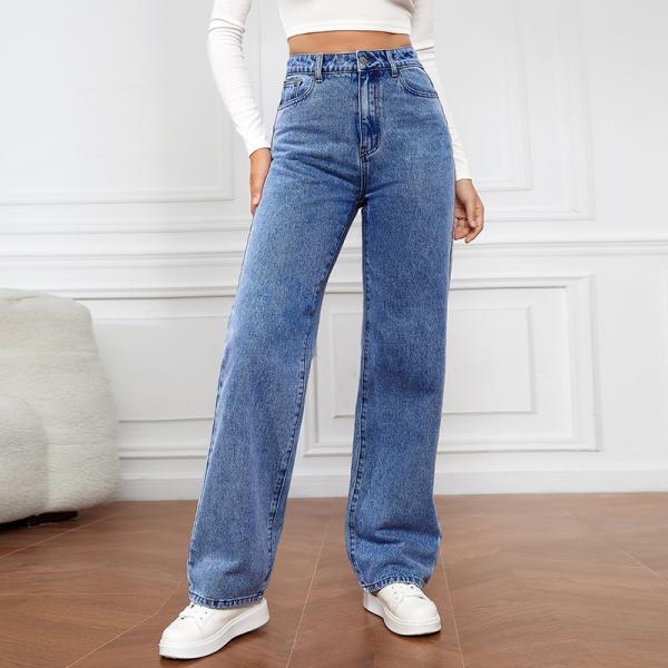 Elegant Long Straight Women's Jeans