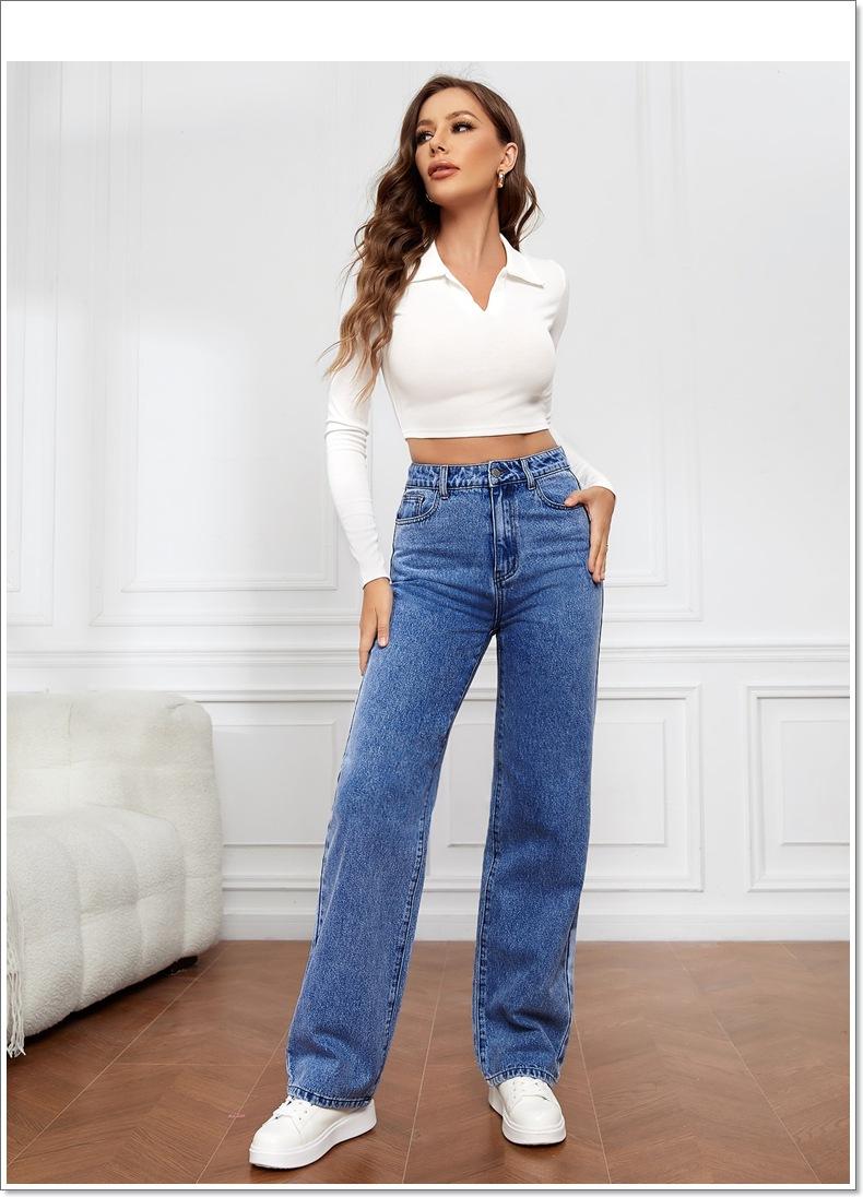 Elegant Long Straight Women's Jeans